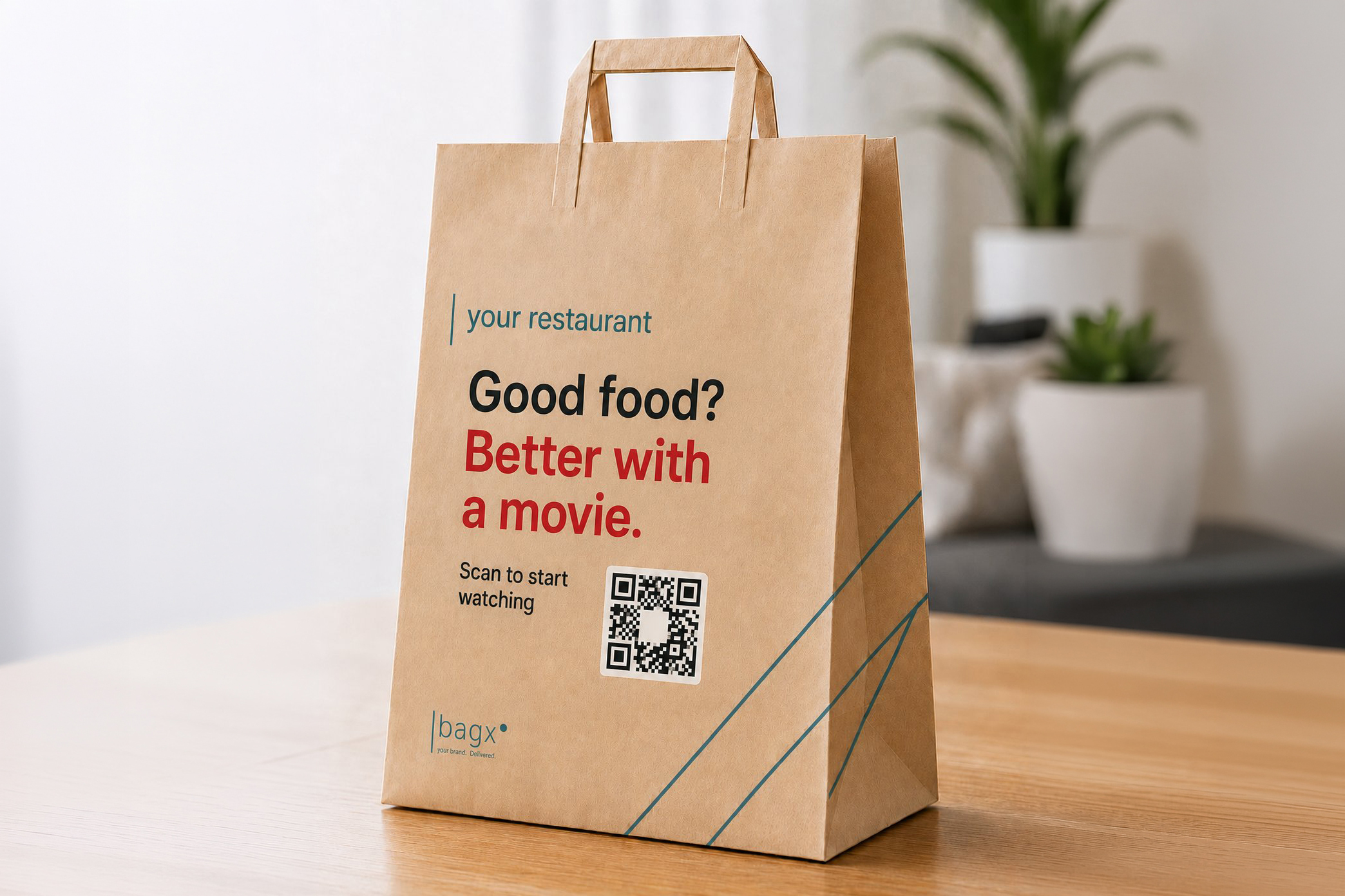 bagx bag with Netflix campaign — Good food? Better with a movie.
